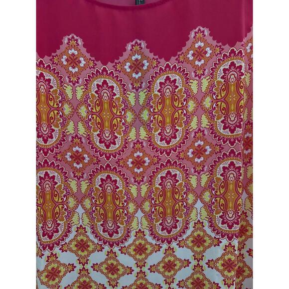 NEW Rose & Olive Women's Blouse Medium Sleeveless High Low Floral Polyester - Picture 6 of 9